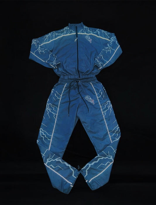 Grey and white reflective tracksuit