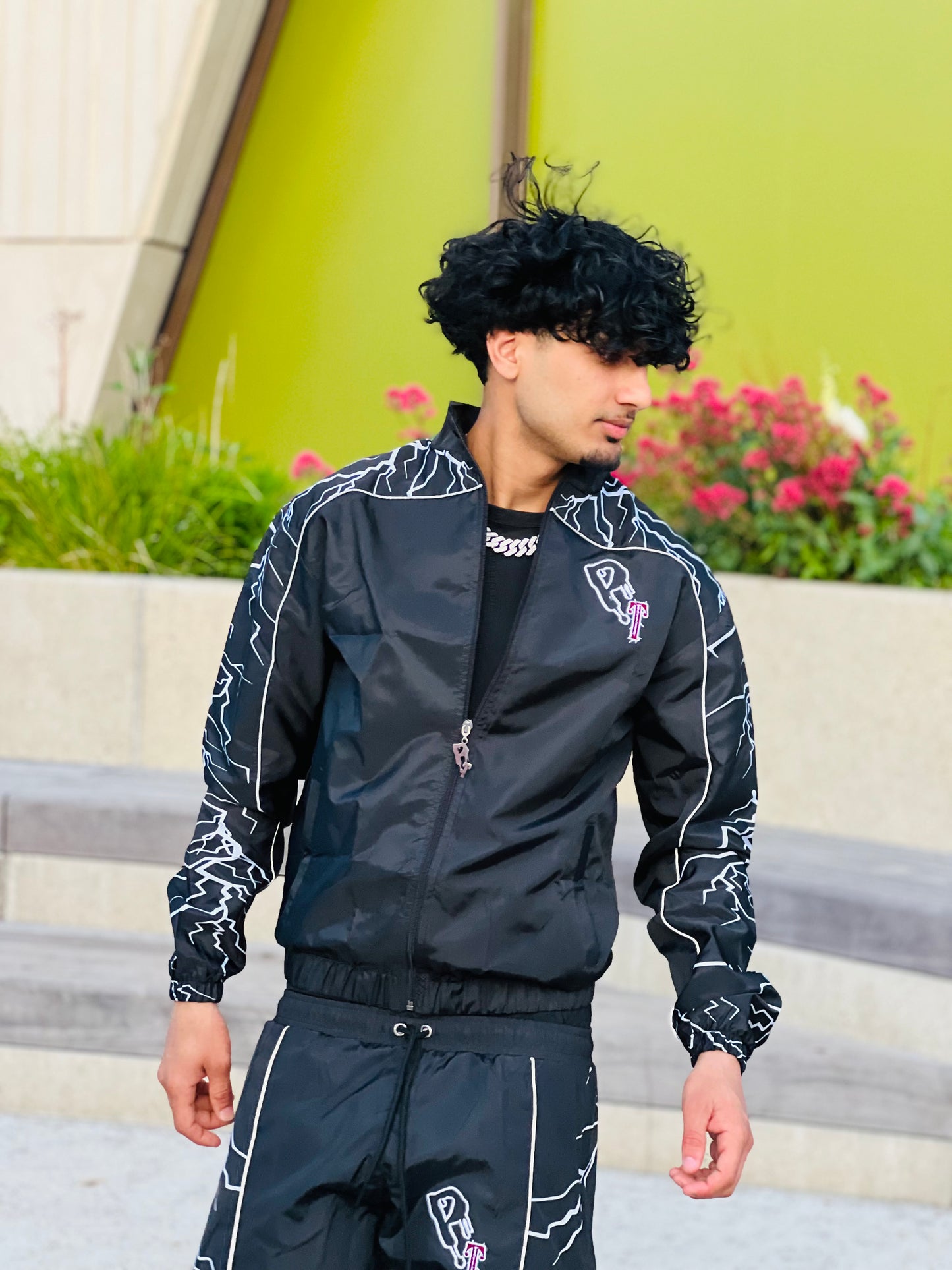 Black and white Reflective tracksuit