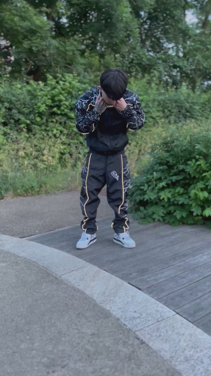 Black and white Reflective tracksuit